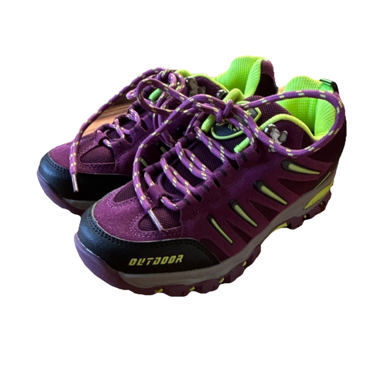 Tomkihula Women Purple Green Lace Up Non-Slip Outdoor Athletic Sneakers Eu 38